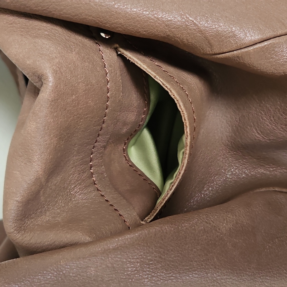 B. makowsky Studded Brown Leather Hobo Bag - Picture 11 of 11